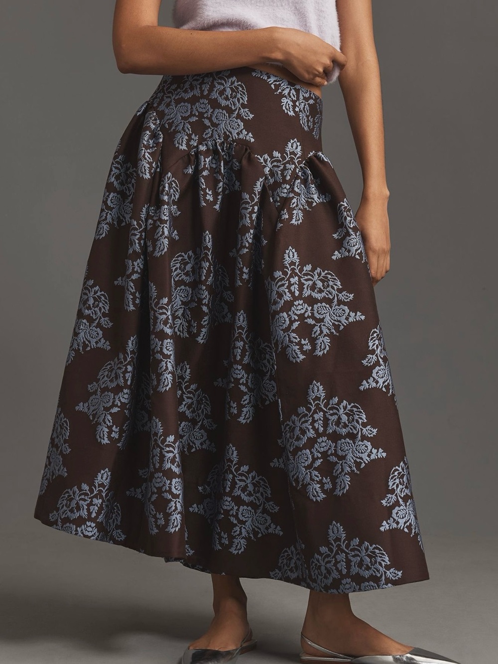By Anthropologie Brocade Midi Skirt